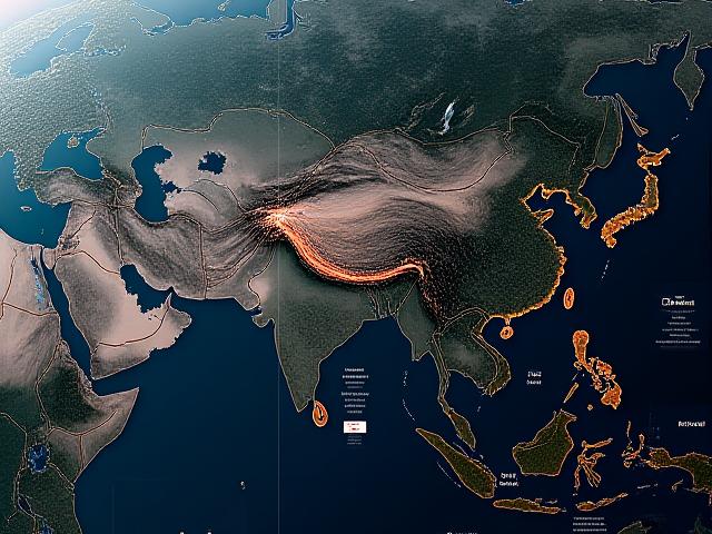 A collage of data streams including satellite imagery, radar data, and drone feeds being synthesized into a coherent military map.